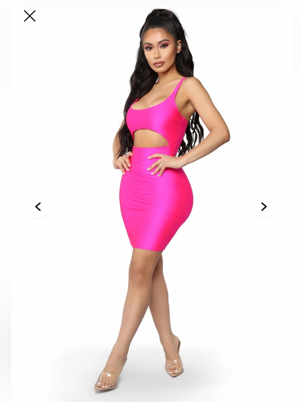 Fashion Nova Cut To The Chase Mini Dress - Hot Pink